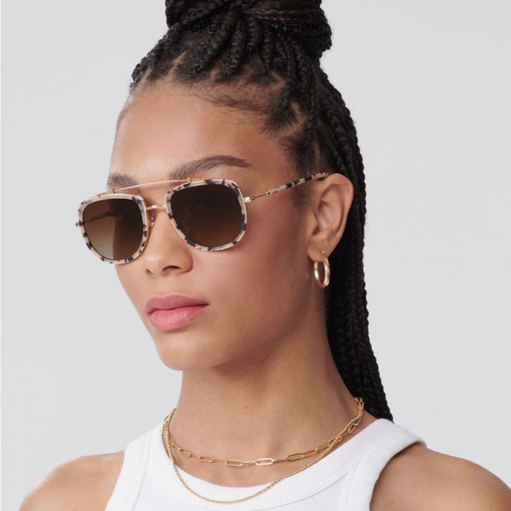 COPY - KREWE BRENTON SUNGLASSES Matte Oyster 24K Polarized (brand new never wor…